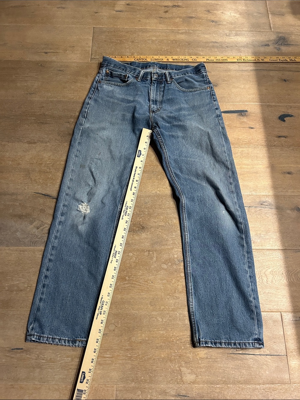 Levi's Men's Straight Leg Blue Denim Jeans - Picture 2 of 5